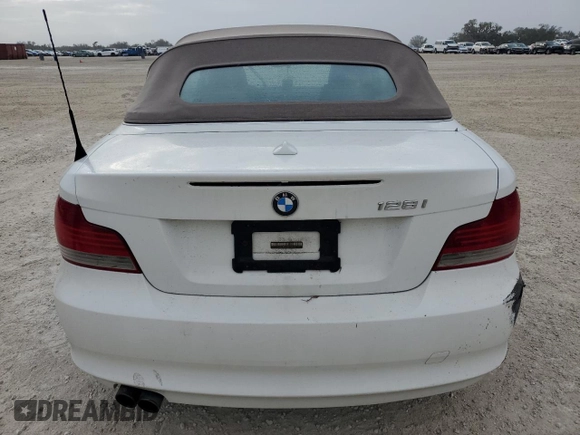 2011 BMW 1 Series 128i with VIN WBAUN1C50BVH83228, listed as a Copart auction lot 79295394 with 0 mi miles and Salvage Title. Bid and sale history available at carsss.com. Image 6.