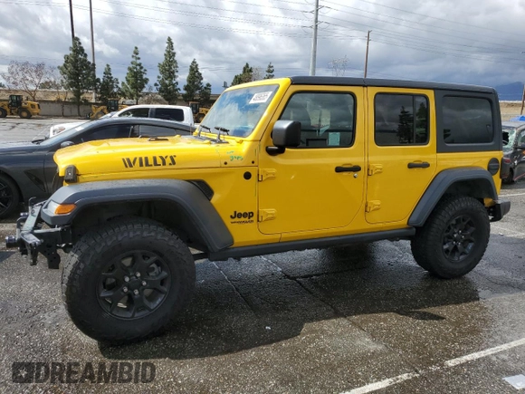 2020 Jeep Wrangler Unlimited Sport with VIN 1C4HJXDM2LW289101, listed as a Copart auction lot 48896365 with 52,536 mi miles and Salvage title. Bid and sale history available at DreamBid. Image 1.