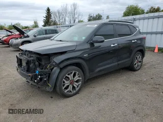 2021 Kia Seltos SX with VIN KNDETCA24M7163004, listed as a Copart auction lot 57499905 with 89,192 mi miles and Salvage title. Bid and sale history available at DreamBid. Image 1.