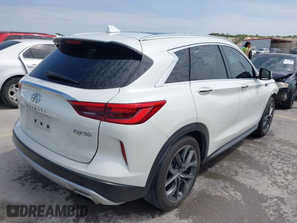 2019 Infiniti QX50 Essential with VIN 3PCAJ5M14KF104397, listed as a IAAI auction lot 42041815 with 95,685 mi miles and . Bid and sale history available at DreamBid. Image 4.