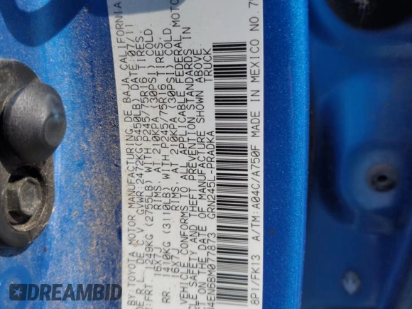 2011 Toyota Tacoma with VIN 3TMLU4EN6BM077873, listed as a Copart auction lot 60062065 with 228,245 mi miles and Salvage title. Bid and sale history available at DreamBid. Image 12.