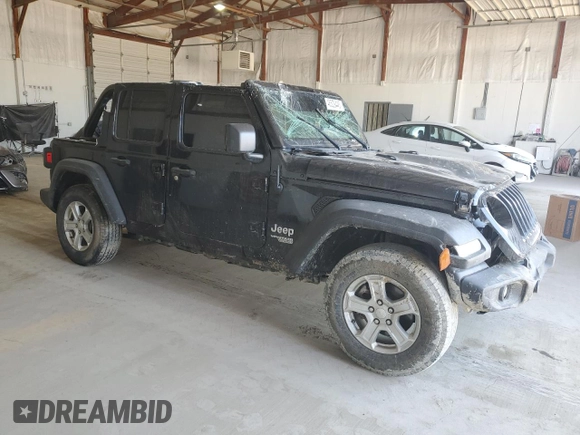 2021 Jeep Wrangler Unlimited Sport S with VIN 1C4HJXDN3MW645369, listed as a Copart auction lot 48529445 with Not Provided miles and Salvage Title. Bid and sale history available at carsss.com. Image 4.