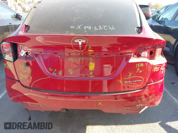 2020 Tesla Model X Long Range with VIN 5YJXCDE22LF217014, listed as a IAAI auction lot 41845824 with 149,375 mi miles and . Bid and sale history available at DreamBid. Image 6.
