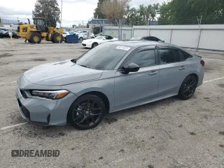 2025 Honda Civic Sedan Hybrid Sport with VIN 2HGFE4F80SH301920, listed as a Copart auction lot 46314325 with 8,539 mi miles and Salvage Title. Bid and sale history available at carsss.com. Image 1.