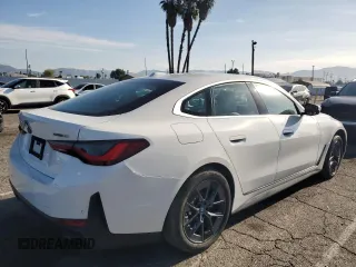 2024 BMW i4 eDrive35 with VIN WBY43AW0XRFR93179, listed as a Copart auction lot 52396475 with 14,905 mi miles and Salvage Title. Bid and sale history available at carsss.com. Image 3.