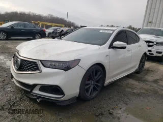 2018 Acura TLX w/A-SPEC Pkg with VIN 19UUB2F61JA009029, listed as a Copart auction lot 43001555 with 66,405 mi miles and Salvage Title. Bid and sale history available at carsss.com. Image 1.