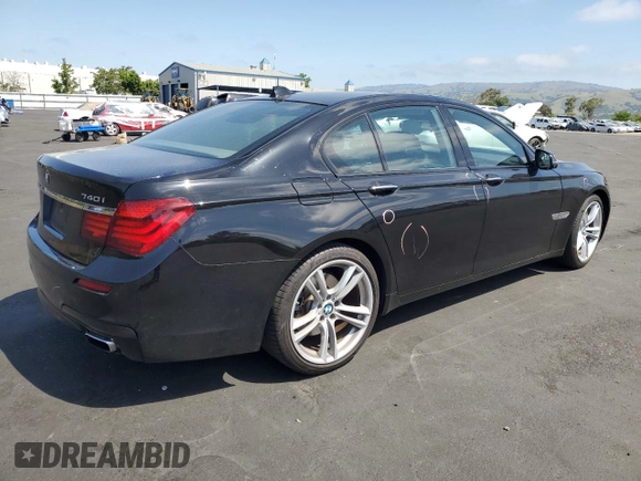 2013 BMW 7 Series 740i with VIN WBAYA6C58DC994974, listed as a Copart auction lot 55534645 with 106,975 mi miles and Salvage title. Bid and sale history available at DreamBid. Image 3.