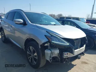 2020 Nissan Murano SV with VIN 5N1AZ2BS7LN124449, listed as a IAAI auction lot 41775387 with 106,558 mi miles and . Bid and sale history available at DreamBid. Image 1.