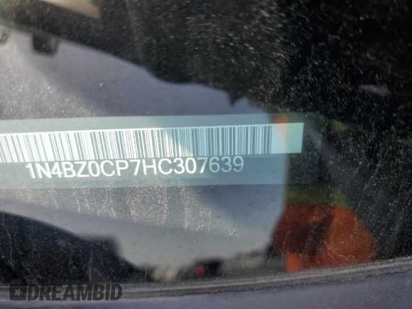 2017 Nissan LEAF S with VIN 1N4BZ0CP7HC307639, listed as a Copart auction lot 54362825 with 57,735 mi miles and Salvage Title. Bid and sale history available at carsss.com. Image 12.