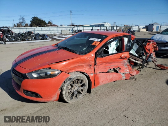 2016 Dodge Dart SXT Sport with VIN 1C3CDFFA1GD822527, listed as a Copart auction lot 44443235 with Not Provided miles and Salvage Title. Bid and sale history available at DreamBid. Image 1.