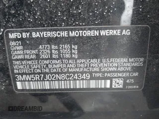 2022 BMW 3 Series 330i xDrive with VIN 3MW5R7J02N8C24349, listed as a IAAI auction lot 41441931 with 45,768 mi miles. Bid and sale history available at carsss.com. Image 9.