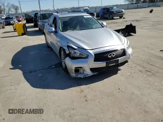 2014 Infiniti Q50 Hybrid Premium with VIN JN1AV7AP1EM692234, listed as a Copart auction lot 48697525 with 104,586 mi miles and Salvage Title. Bid and sale history available at DreamBid. Image 10.
