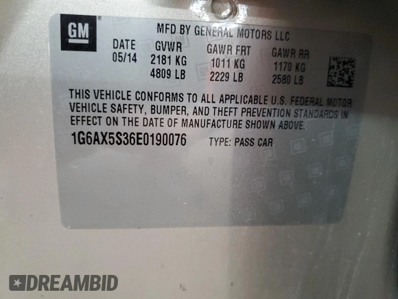 2014 Cadillac CTS Luxury AWD with VIN 1G6AX5S36E0190076, listed as a Copart auction lot 47609795 with 140,751 mi miles and Clean Title. Bid and sale history available at DreamBid. Image 12.