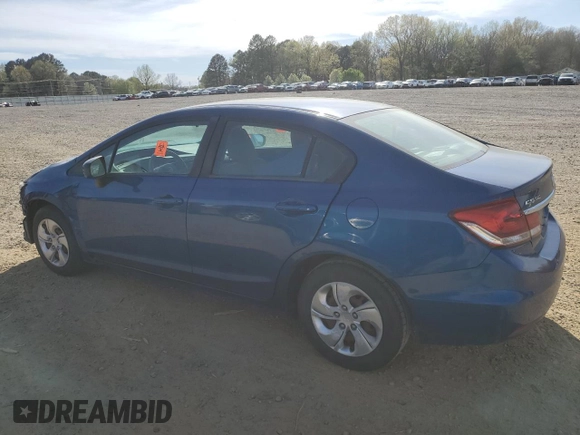 2014 Honda Civic Sedan LX with VIN 2HGFB2F5XEH527454, listed as a Copart auction lot 50136205 with 110,937 mi miles and Salvage Title. Bid and sale history available at carsss.com. Image 2.