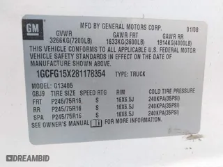 2008 Chevrolet Express Cargo Van with VIN 1GCFG15X281178354, listed as a IAAI auction lot 41827697 with 156,535 mi miles. Bid and sale history available at carsss.com. Image 9.