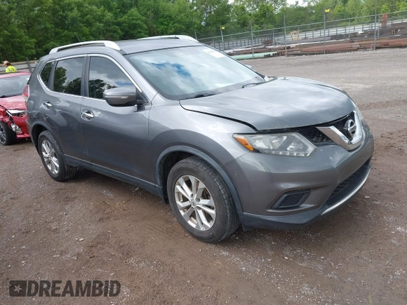 2015 Nissan Rogue SV with VIN KNMAT2MT5FP570653, listed as a IAAI auction lot 42159669 with 161,382 mi miles and . Bid and sale history available at carsss.com. Image 1.