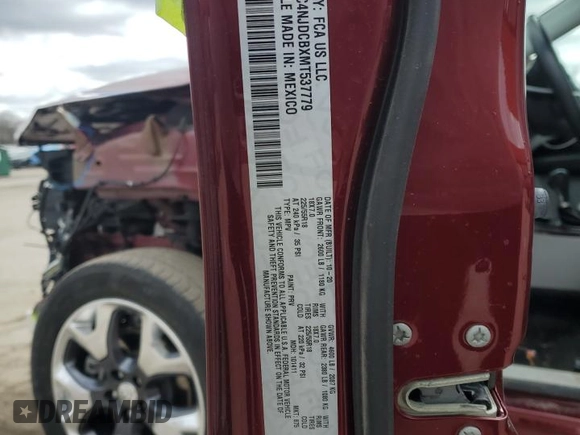 2021 Jeep Compass Limited with VIN 3C4NJDCBXMT537779, listed as a Copart auction lot 50303925 with 27,913 mi miles and Non Repairable. Bid and sale history available at DreamBid. Image 14.