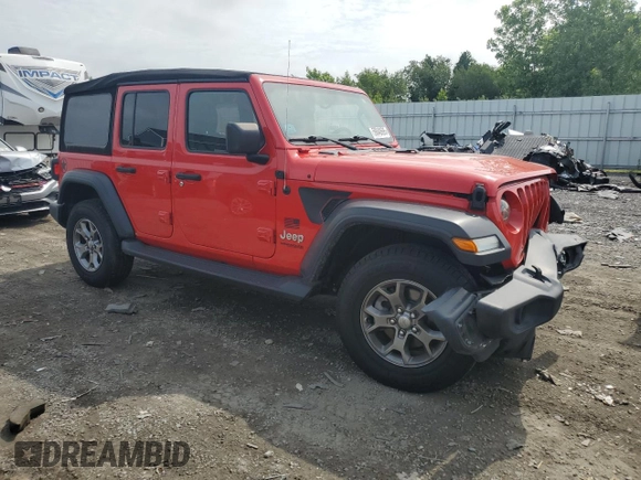 2020 Jeep Wrangler Unlimited Sport Altitude with VIN 1C4HJXDG2LW206079, listed as a Copart auction lot 59040695 with 77,917 mi miles and Salvage title. Bid and sale history available at DreamBid. Image 4.