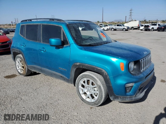 2020 Jeep Renegade Latitude z VIN ZACNJABB5LPL31806, wystawiony jako Copart lot #57179345 z przebiegiem 24 182 mil mil oraz Szkoda całkowita • Salvage title. Historia ofert i sprzedaży dostępna na DreamBid. Obrazek 4.