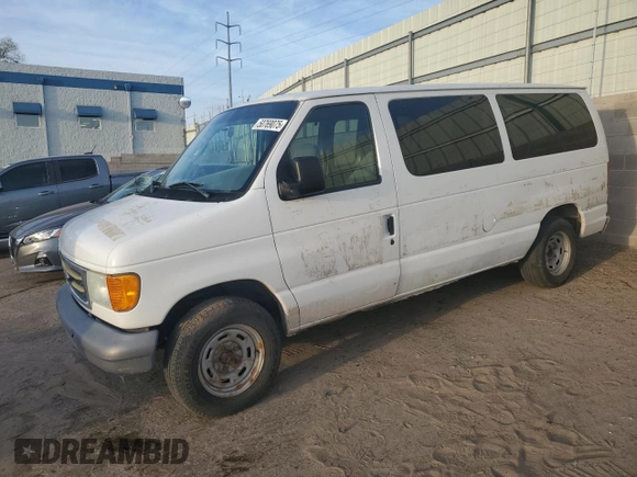 2005 Ford Econoline Passenger XL with VIN 1FMRE11L75HA12481, listed as a Copart auction lot 50769075 with 260,238 mi miles and Salvage title. Bid and sale history available at DreamBid. Image 1.