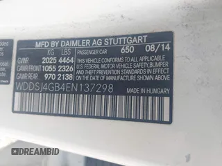 2014 Mercedes-Benz CLA 250 z VIN WDDSJ4GB4EN137298, wystawiony jako IAAI lot #42285939 z przebiegiem 166 026 mil mil oraz . Historia ofert i sprzedaży dostępna na DreamBid. Obrazek 9.