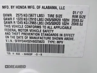 2017 Acura MDX Technology z VIN 5FRYD4H52HB025623, wystawiony jako IAAI lot #42435047 z przebiegiem 63 199 mil mil oraz . Historia ofert i sprzedaży dostępna na DreamBid. Obrazek 9.