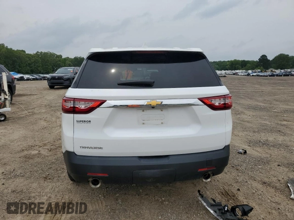 2019 Chevrolet Traverse LS z VIN 1GNERFKW5KJ281765, wystawiony jako Copart lot #57705285 z przebiegiem 34 820 mil mil oraz Szkoda całkowita • Salvage title. Historia ofert i sprzedaży dostępna na DreamBid. Obrazek 6.