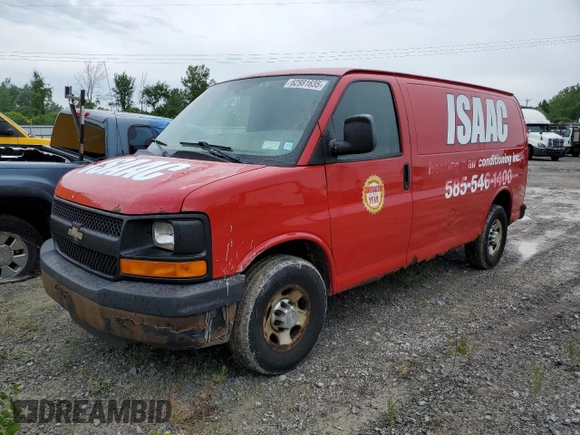2010 Chevrolet Express Cargo with VIN 1GCZGFBA4A1136638, listed as a Copart auction lot 62981635 with 171,436 mi miles and Clean title. Bid and sale history available at DreamBid. Image 1.