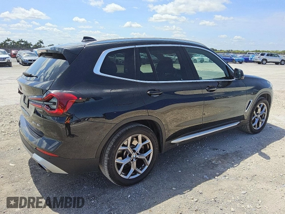 2024 BMW X3 sDrive30i with VIN 5UX43DP08R9U54610, listed as a Copart auction lot 56055725 with 35,762 mi miles and Clean Title. Bid and sale history available at DreamBid. Image 3.