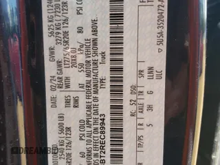 2024 Ford F-350 XL with VIN 1FT8W3BT2REC89943, listed as a Copart auction lot 56751645 with 1,758 mi miles and Salvage title. Bid and sale history available at DreamBid. Image 12.