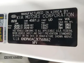 2019 Kia Sportage LX with VIN KNDPM3AC2K7568662, listed as a Copart auction lot 48356255 with 26,217 mi miles and Salvage Title. Bid and sale history available at carsss.com. Image 14.