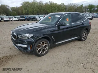 2021 BMW X3 sDrive30i with VIN 5UXTY3C05M9F87947, listed as a Copart auction lot 51312705 with 51,043 mi miles and Salvage Title. Bid and sale history available at carsss.com. Image 1.