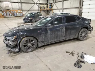 2023 Acura TLX w/A-Spec Package with VIN 19UUB6F51PA800345, listed as a Copart auction lot 89199215 with 21,136 mi miles and Salvage Title. Bid and sale history available at carsss.com. Image 1.