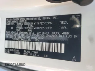 2021 Toyota Sienna XLE with VIN 5TDYRKEC2MS027386, listed as a Copart auction lot 47800305 with 56,000 mi miles and Salvage Title. Bid and sale history available at DreamBid. Image 15.
