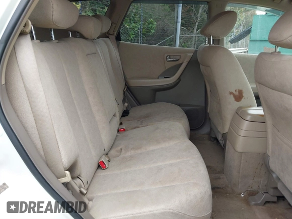 2007 Nissan Murano SL with VIN JN8AZ08W57W643605, listed as a IAAI auction lot 41848324 with 249,590 mi miles and . Bid and sale history available at DreamBid. Image 8.