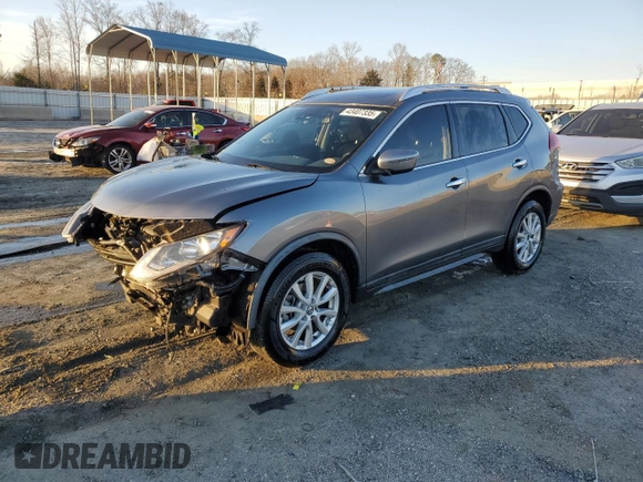 2019 Nissan Rogue SV with VIN KNMAT2MT2KP507083, listed as a Copart auction lot 43407335 with 66,773 mi miles and Salvage Title. Bid and sale history available at DreamBid. Image 1.