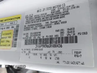2016 Ford Fusion Titanium with VIN 3FA6P0K96GR400436, listed as a IAAI auction lot 42191256 with 128,447 mi miles and . Bid and sale history available at DreamBid. Image 9.