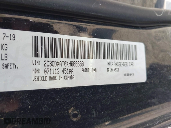 2019 Dodge Charger Police with VIN 2C3CDXAT0KH688698, listed as a IAAI auction lot 42090480 with 49,151 mi miles and . Bid and sale history available at DreamBid. Image 9.