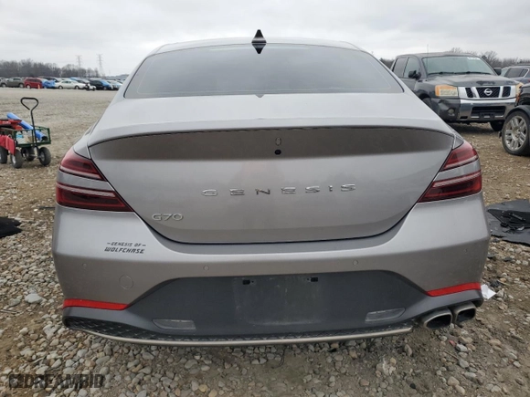 2023 Genesis G70 2.0T with VIN KMTG34TA6PU126241, listed as a Copart auction lot 43916375 with 0 mi miles and Salvage Title. Bid and sale history available at carsss.com. Image 6.