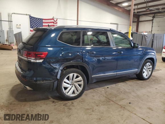 2021 Volkswagen Atlas SEL with VIN 1V2BP2CAXMC588304, listed as a Copart auction lot 53980394 with 41,743 mi miles and . Bid and sale history available at DreamBid. Image 3.