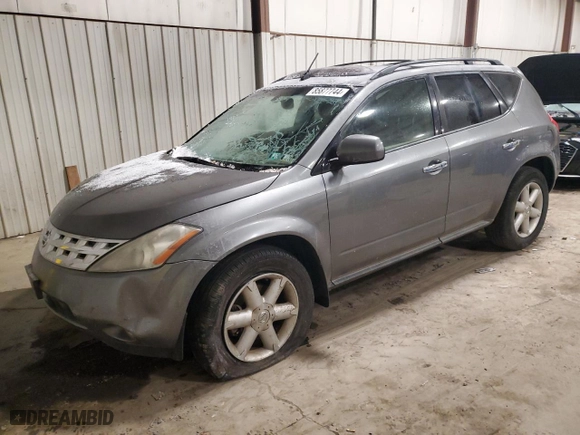 2005 Nissan Murano S with VIN JN8AZ08W35W419424, listed as a Copart auction lot 85877744 with 0 mi miles and Salvage Title. Bid and sale history available at carsss.com. Image 1.