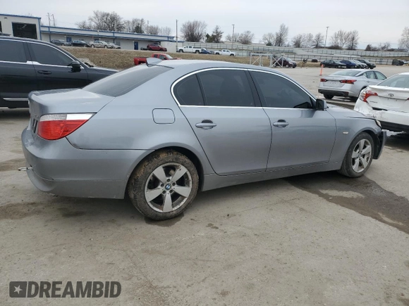 2007 BMW 5 Series 530xi with VIN WBANF73567CU26463, listed as a Copart auction lot 47670845 with 168,965 mi miles and Salvage Title. Bid and sale history available at carsss.com. Image 3.