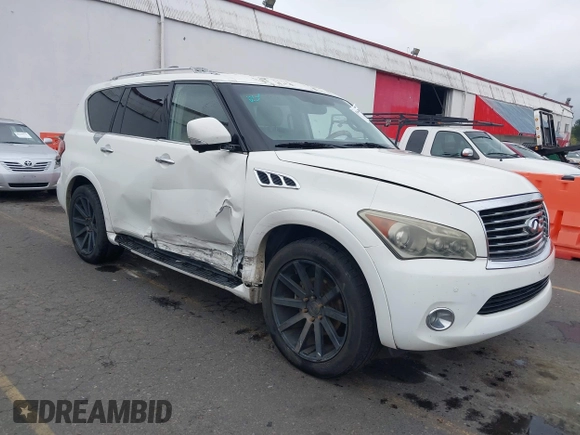 2011 Infiniti QX56 7-passenger with VIN JN8AZ2NF6B9503120, listed as a IAAI auction lot 40366429 with 197,571 mi miles and . Bid and sale history available at DreamBid. Image 1.