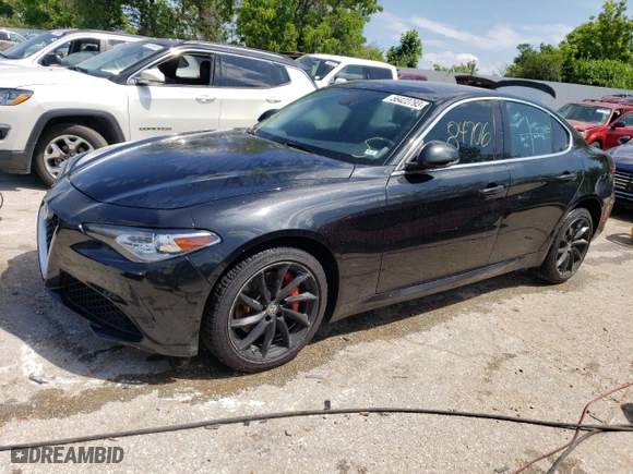 2017 Alfa Romeo Giulia with VIN ZARFAEDN2H7528982, listed as a Copart auction lot 56422793 with 84,706 mi miles and Salvage Title. Bid and sale history available at carsss.com. Image 1.