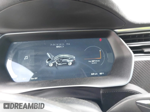 2015 Tesla Model S 85D with VIN 5YJSA1E21FF116775, listed as a IAAI auction lot 41876772 with 128,805 mi miles. Bid and sale history available at carsss.com. Image 7.