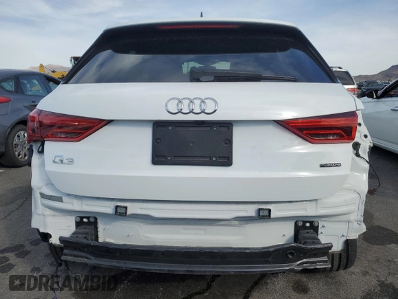 2021 Audi Q3 S line Premium with VIN WA1DECF35M1057343, listed as a Copart auction lot 49661305 with 40,580 mi miles and Salvage title. Bid and sale history available at DreamBid. Image 6.