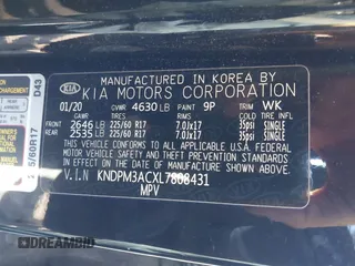 2020 Kia Sportage LX with VIN KNDPM3ACXL7808431, listed as a IAAI auction lot 41614114 with 123,400 mi miles. Bid and sale history available at carsss.com. Image 9.