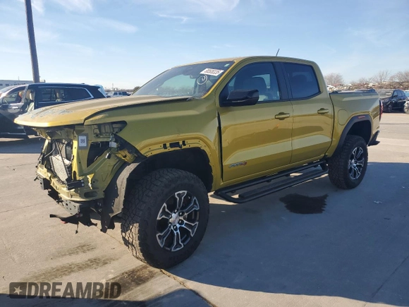 2023 GMC Canyon 4WD AT4 with VIN 1GTP6DEKXP1143203, listed as a Copart auction lot 88508335 with 13,887 mi miles and Salvage Title. Bid and sale history available at carsss.com. Image 1.