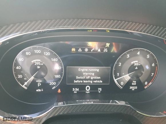 2022 Bentley Bentayga Speed with VIN SJAAR2ZV5NC013998, listed as a Copart auction lot 47410675 with 20,222 mi miles and Salvage Title. Bid and sale history available at carsss.com. Image 9.