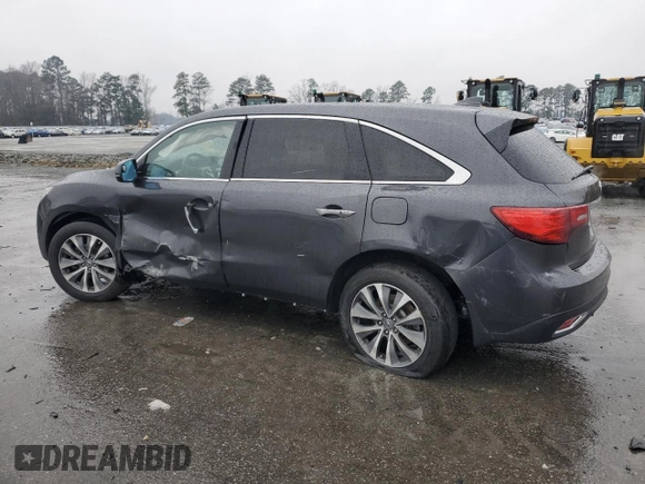 2014 Acura MDX Tech Pkg with VIN 5FRYD4H49EB045743, listed as a Copart auction lot 42409225 with 96,194 mi miles and Salvage Title. Bid and sale history available at carsss.com. Image 2.